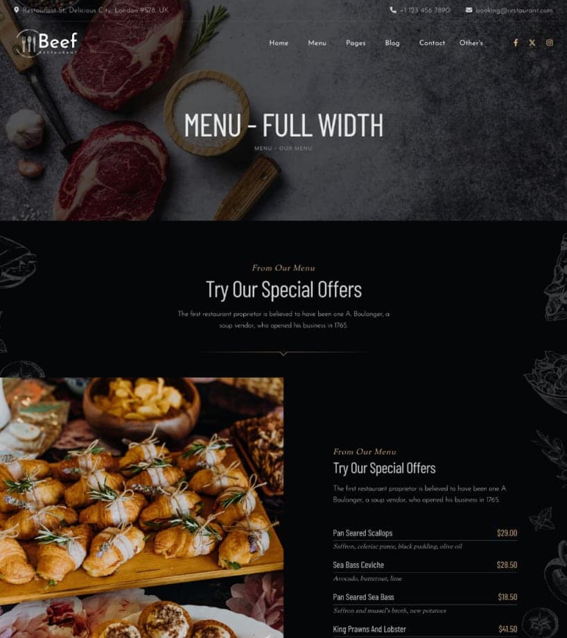 Menu Full Width